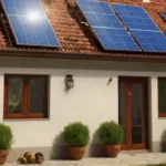 Painéis Solares em Casa com sistema fotovoltaico instalado no telhado
